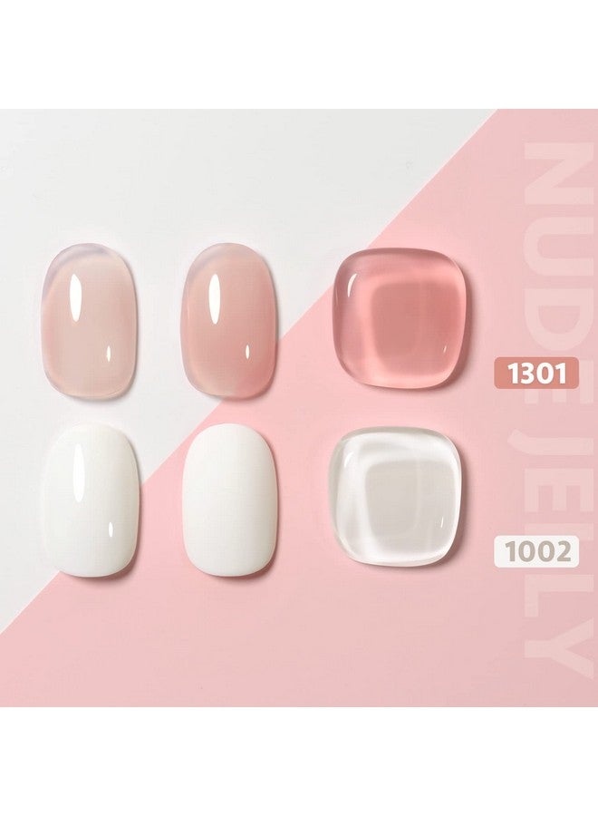 French Manicure Kit Nail Stamper And 2Pcs Gel Nail Polish Include Nude Jelly Pink White Colors For French Tip Uv Light Cure