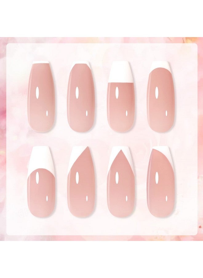 French Manicure Kit Nail Stamper And 2Pcs Gel Nail Polish Include Nude Jelly Pink White Colors For French Tip Uv Light Cure