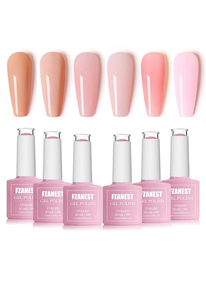 Gel Nail Polish Jelly Nude Setsheer Natural Milky Pink 6 Colors Gel Polish Nail Kit Soak Off Led Uv Varnish Nail Art Manicure Kit