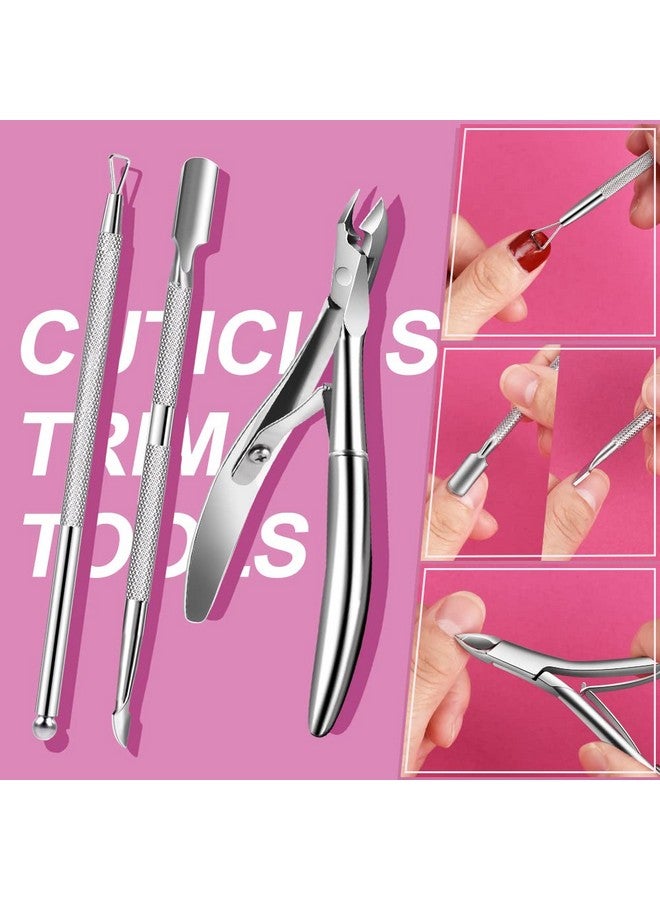 Manicure Kit Tool With Nail Files And Buffers Nail Files 100/180 Polish Buffer Cuticle Pusher Cuticle Nippers Peeler Ingrown Toenail File And Lifters Manicure Pedicure Tool13Pcs