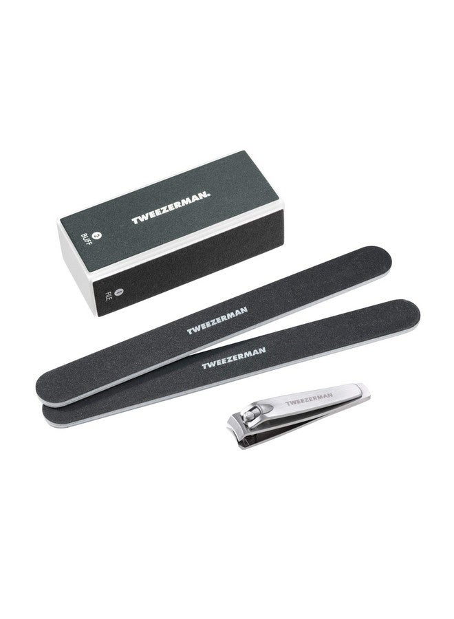 Manicure Kit Includes Nail Clipper Nail Buffer Block 2 Nail Files Black