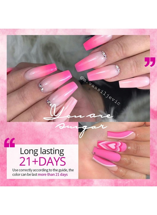 Pink Gel Nail Polish Set 6 Colors Hot Pink Neon Pink Gel Polish Set Light Bright Pink Soak Off Led Nail Art Design Manicure Kit Diy At Home Salon Valentine'S Day Gifts For Women Girls
