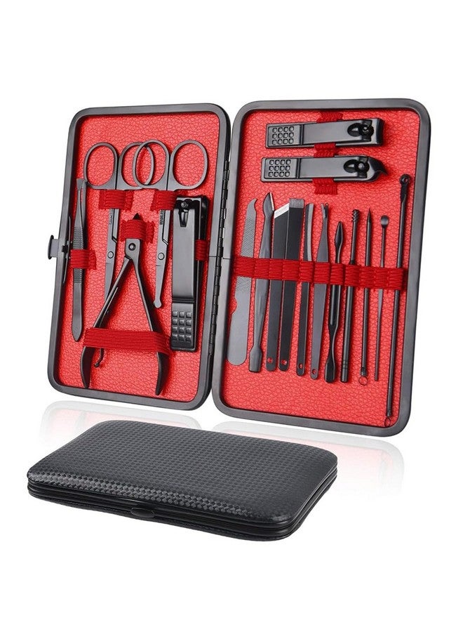 Manicure Set For Women, Men Stainless Steel Professional Pedicure Kit, Nail Clipper For Manicure Kit & Eyebrow Grooming Kit Nail Care Tool Kit With Storage Case - 18Pcs