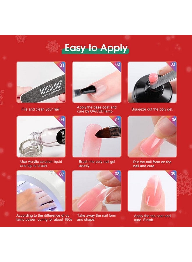 60Ml Red Poly Extension Gel, Red Poly Nail Gel Builder For Nail Art Decoration, Poly Red Gel Extension Nail Thickening Red Poly Nail Gel Easy To Diy Use At Home Need Uv Lamp