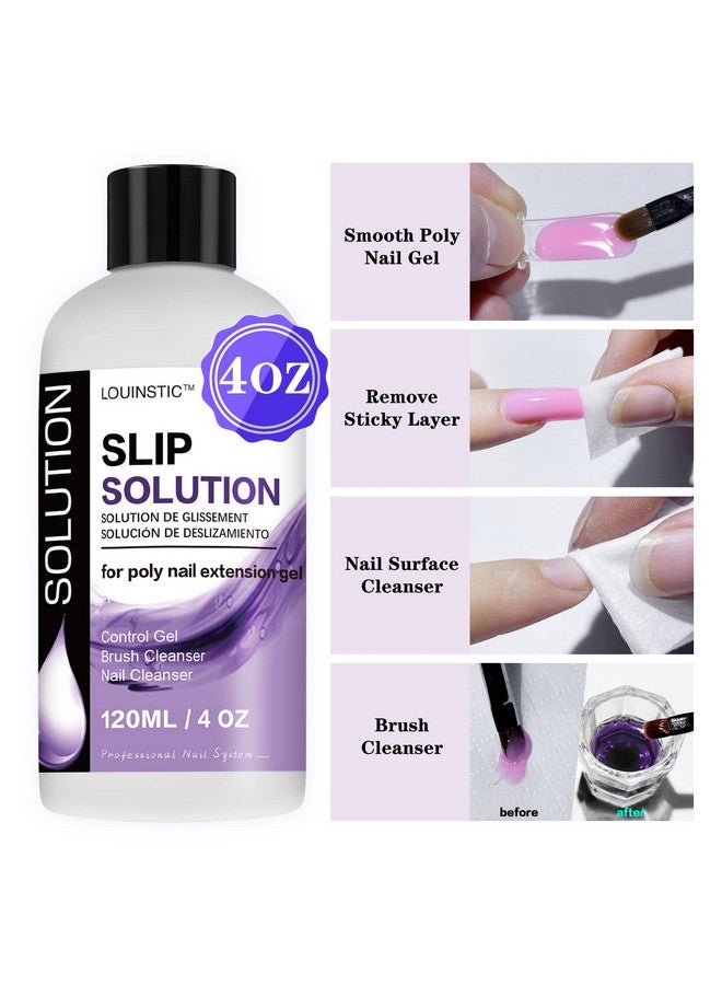 Polygel Slip Solution 4 Oz Anti Stick Polygel Nail Solutions Gel Nail Slip Liquid For Poly Nail Extension Gel