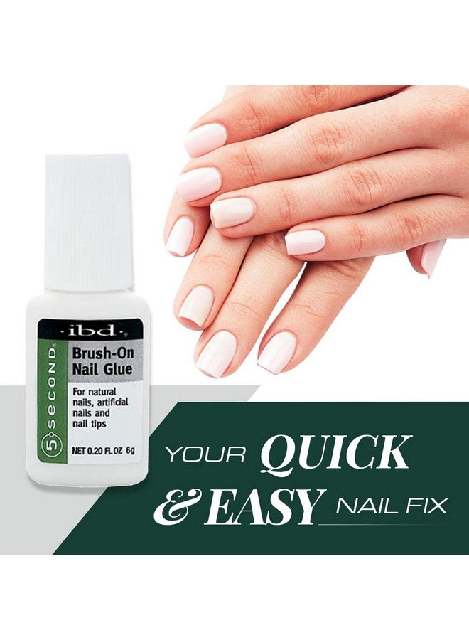 5 Second Brush On Nail Glue 6 G, For Nail Tips, Full Cover Nails, And For Repairing Of Cracked, Split Natural Nails, 3 Packs