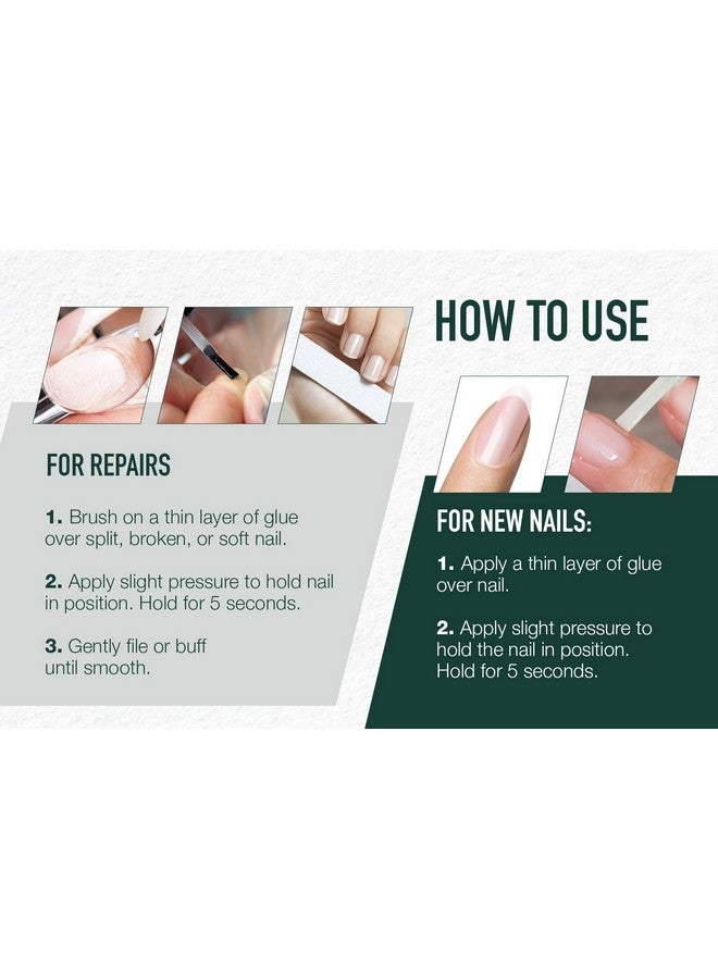 5 Second Brush On Nail Glue 6 G, For Nail Tips, Full Cover Nails, And For Repairing Of Cracked, Split Natural Nails, 3 Packs