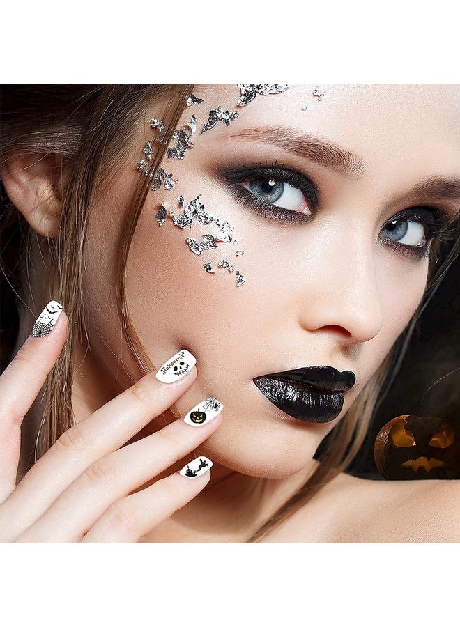1500 Pcs Halloween Nail Decals Stickers, 12 Sheets Self Adhesive Diy Nail Art Tips Stencil For Halloween Party, Include Pumpkin/Bat/Ghost/Witch Etc