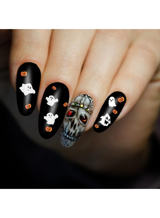 1500 Pcs Halloween Nail Decals Stickers, 12 Sheets Self Adhesive Diy Nail Art Tips Stencil For Halloween Party, Include Pumpkin/Bat/Ghost/Witch Etc