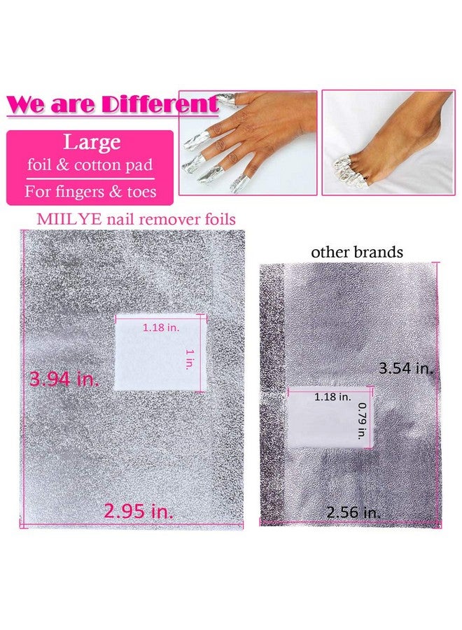 Nail Polish Remover Foil Wraps For Acrylic/Dip Powder/Uv/Gel/Polish Varnish Soak Off Removal, With Pre Attached Lint Free Pad (300X Nail Gel Polish Remover Wraps)