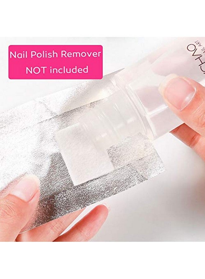 Nail Polish Remover Foil Wraps For Acrylic/Dip Powder/Uv/Gel/Polish Varnish Soak Off Removal, With Pre Attached Lint Free Pad (300X Nail Gel Polish Remover Wraps)