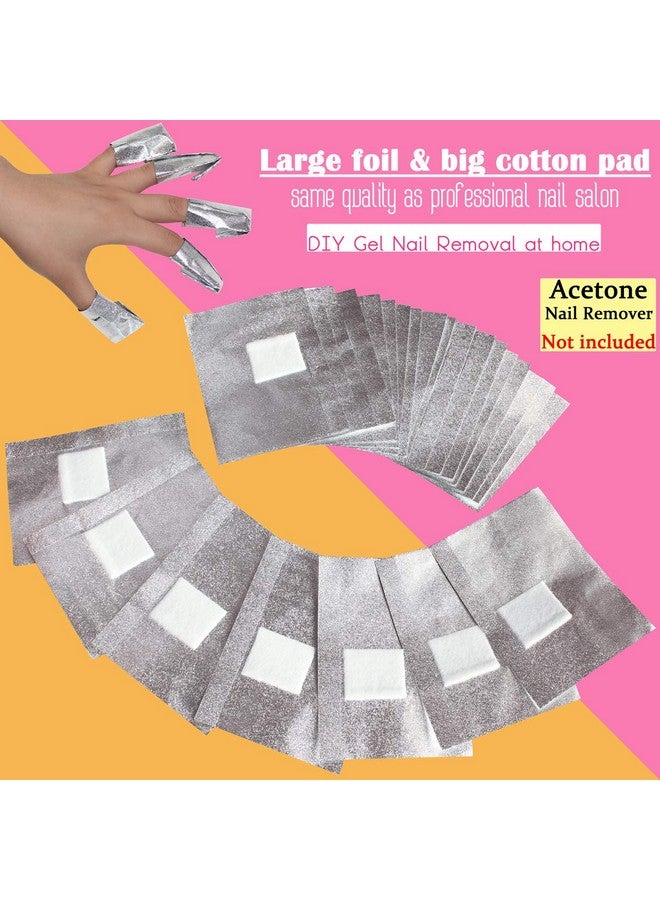 Nail Polish Remover Foil Wraps For Acrylic/Dip Powder/Uv/Gel/Polish Varnish Soak Off Removal, With Pre Attached Lint Free Pad (300X Nail Gel Polish Remover Wraps)