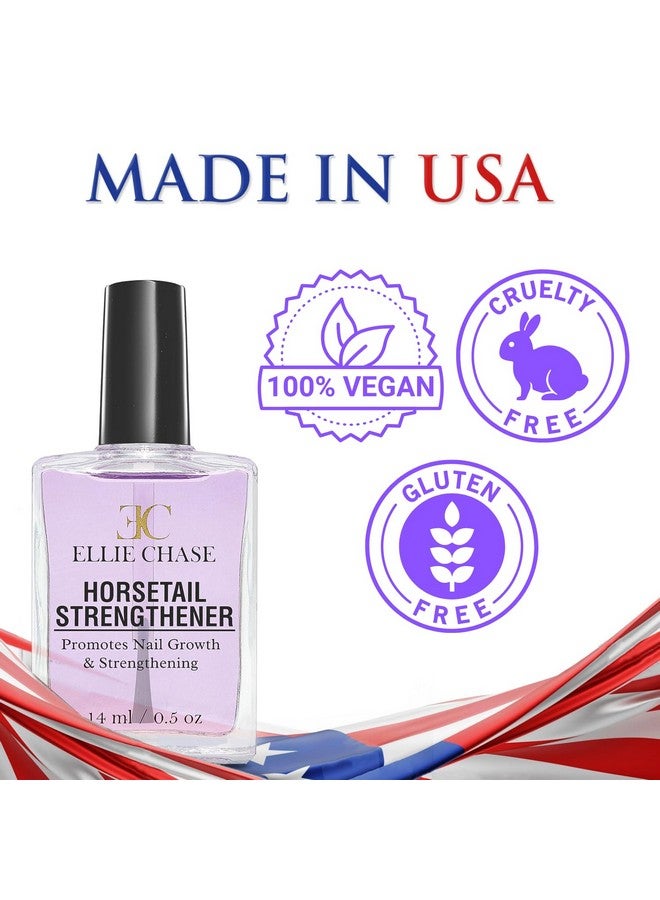 Horsetail Nail Strengthener, Growth, Hardener, Repair Treatment Polish 0.5 Oz/Help Splits, Breaks, Thin, Weak, Chipped, Damaged, Cracked, Peeling Nails/Grow Strong Hard Thicker Nails