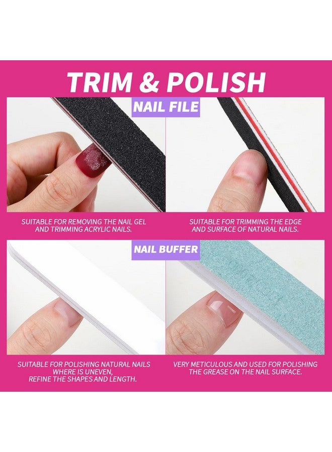 Nail Polish Gel Remover Tools Kit With Nail Clips 100Ml Nail Polish Remover Bottle 500 Nail Remover Cotton Pad Nail Brush Cuticle Pusherpeeler 100180 Nail Filebuffer Block