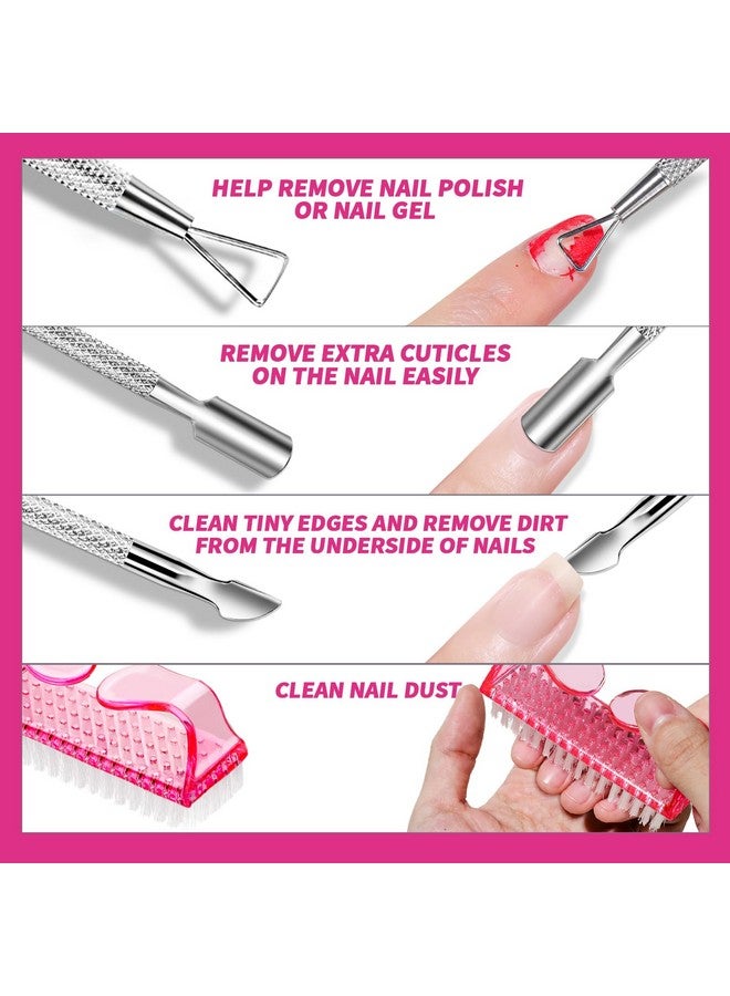 Nail Polish Gel Remover Tools Kit With Nail Clips 100Ml Nail Polish Remover Bottle 500 Nail Remover Cotton Pad Nail Brush Cuticle Pusherpeeler 100180 Nail Filebuffer Block