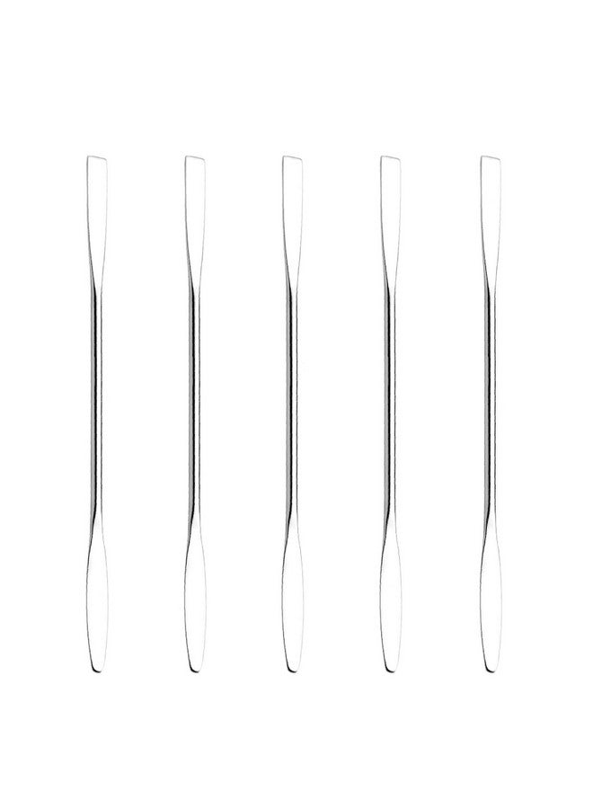 5Pcs Makeup Spatula Tool Metal Set Professional Beauty Stainless Steel Cosmetics Mixer Long Metal Spatula Depotting Mixing Tool (1)