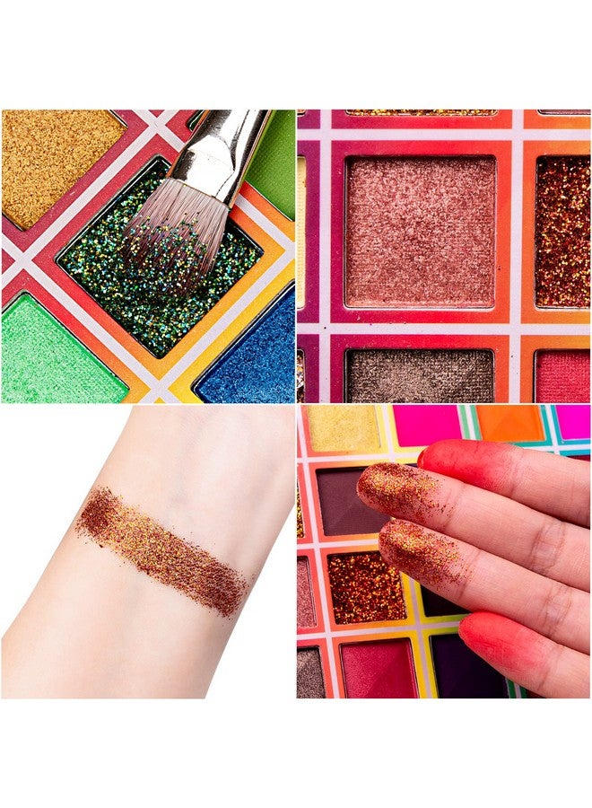 99 Colors Shimmer Eyeshadow Makeup Palette For Eyes Professional Matte Glitter Long Lasting Rainbow Eye Shadow High Pigmented Waterproof Colorful Powder For Women