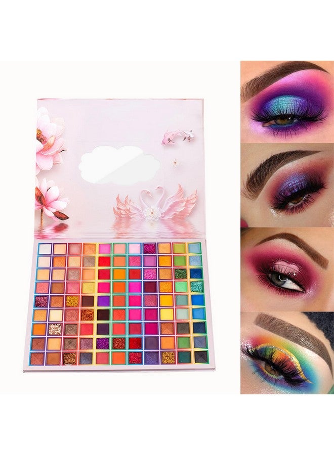 99 Colors Shimmer Eyeshadow Makeup Palette For Eyes Professional Matte Glitter Long Lasting Rainbow Eye Shadow High Pigmented Waterproof Colorful Powder For Women