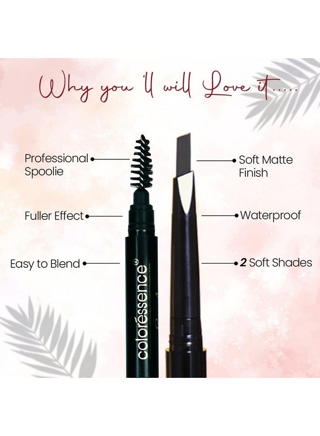 Eyebrow Pencil 3 In 1 Multifunction Brow Filling Styler With Spoolie Shaping Brush - 0.25 G (Black)