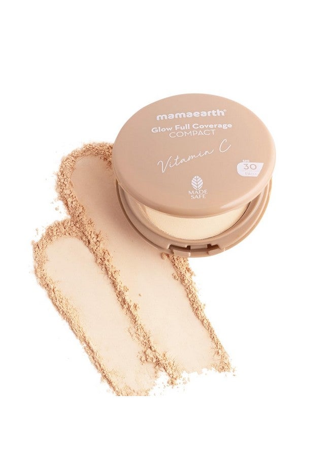 Glow Full Coverage All Skin Type Compact Spf 30 With Vitamin C&Turmeric For Up To 3X Instant Glow-9 G Even Toned Complexion Mattifying Up To 16-Hour Oil Control&Sweat-Resistant (Ivory Glow)