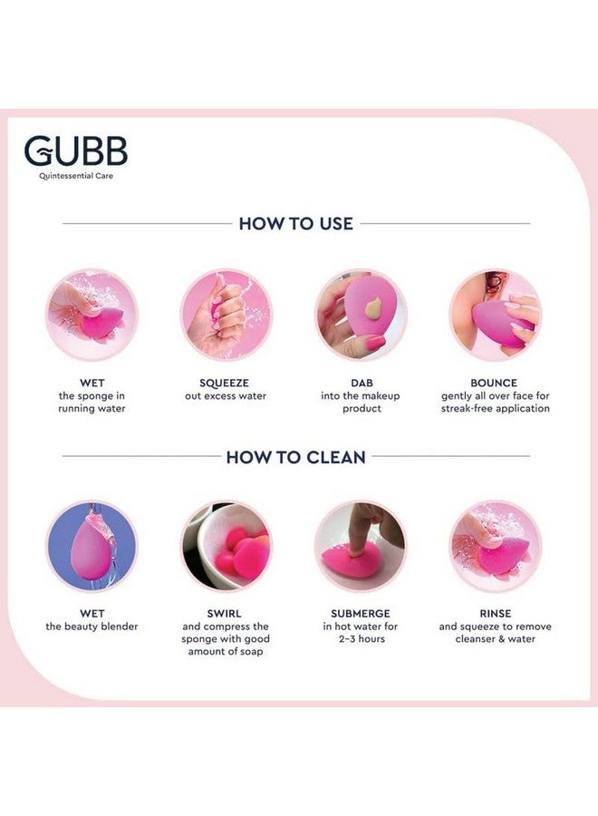 Professional Mini Makeup Sponge Beauty Blender | Cosmetic Blending Tool For Liquid, Cream & Powder Beauty Products| Egg Shape Face Sponge Puff Pack Of 3 (Bright Peach)