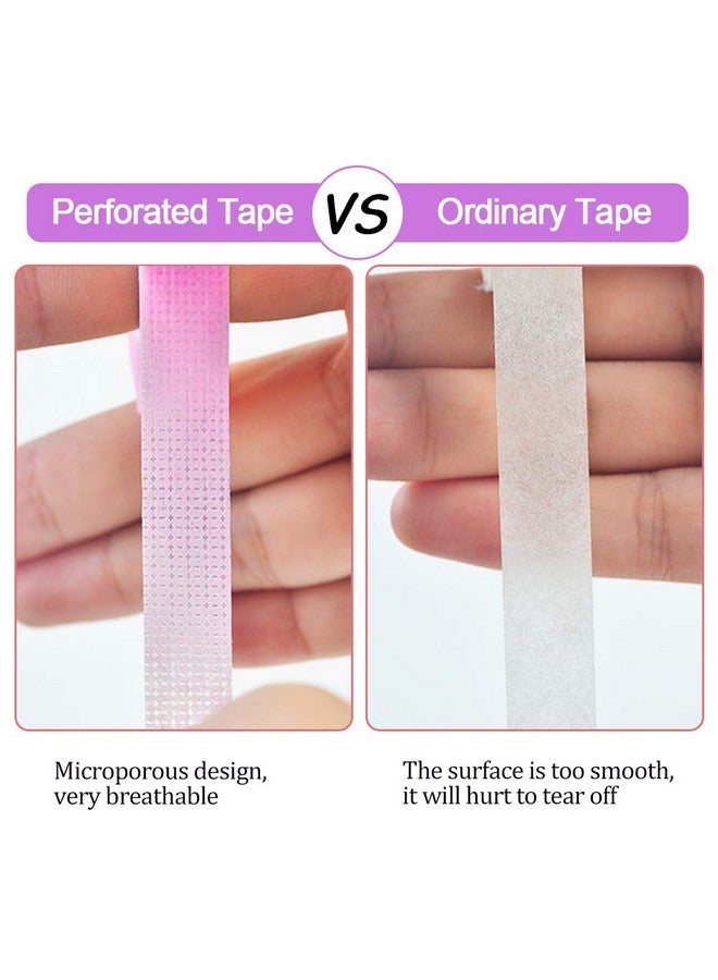 Eyelash Extension Tape Ebanku 12 Rolls Breathable Adhesive Lash Tape Non Woven Fabric Lash Tape For Eyelash Extension Supplies, 0.5 Inch Wide (Pink, Blue, Purple, Green)