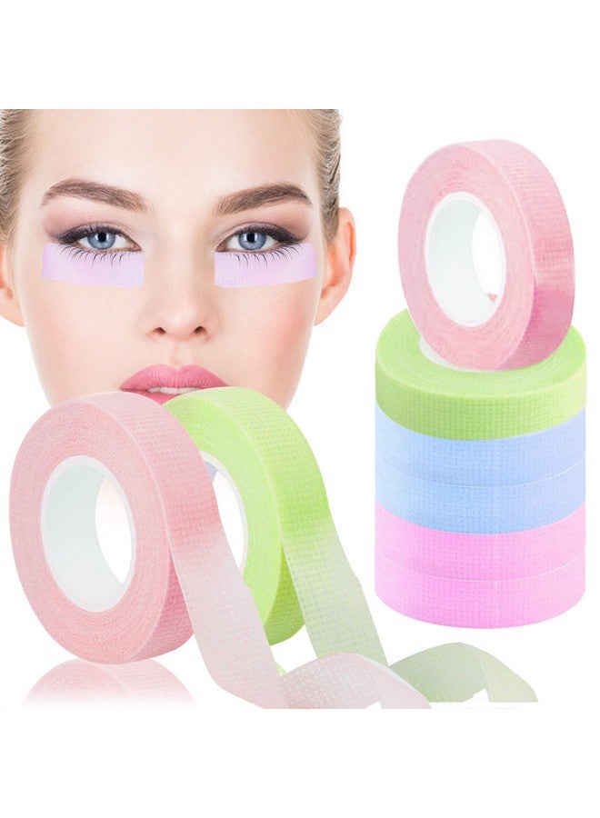 Eyelash Extension Tape Ebanku 12 Rolls Breathable Adhesive Lash Tape Non Woven Fabric Lash Tape For Eyelash Extension Supplies, 0.5 Inch Wide (Pink, Blue, Purple, Green)