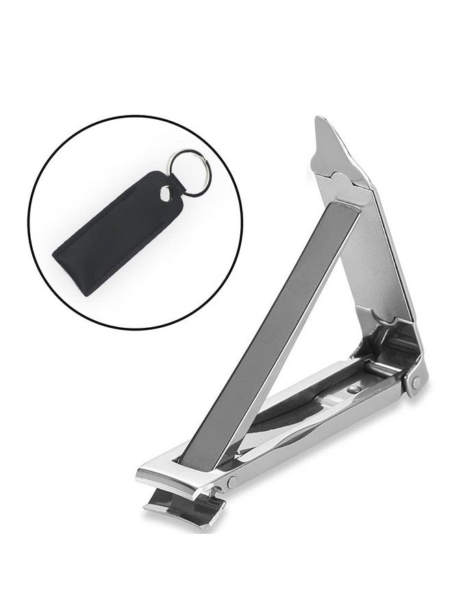 Nail Clippers With Nail File Stainless Steel Foldable Nail Cutter With Leather Cover Toenail Clippers Travel Design Cut