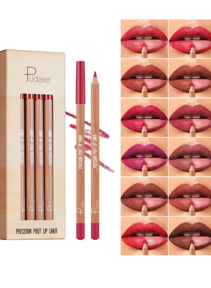 12Pcs Lip Liner Set Lip Liner Lipstick Set 12 Colors Lip Liner Pencil Matte Waterproof Long Lasting Lipstick Lip Contour Makeup Lip Liner Set Full Color One Stroke Define Lip Liner