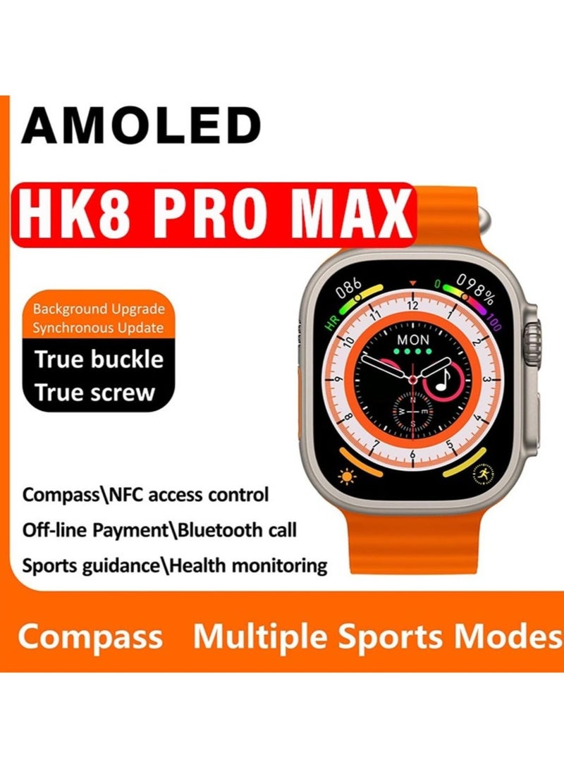 HK 8Pro Max Smart Watch - 49mm Ultra Design with Open AI and Chat GPT Support, Multifunctional with Wireless Charger for Men and Women