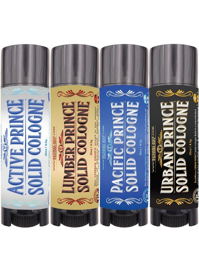 Solid Colognes Travel Variety Gift Set Sampler. Includes 1 Chapstick Size Stick Of Each Of Our 4 Famous Scents. Best Gift Present For Men Men'S