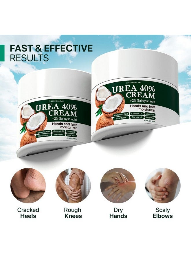 Urea Cream 40 Percent For Feet 40% Urea Foot Cream For Dry Cracked Heels Knees Elbows Callus Hands Repair Treatment With 2% Salicylic Acid Foot Moisturizer Dead Skin Remover Softener For Feet Care