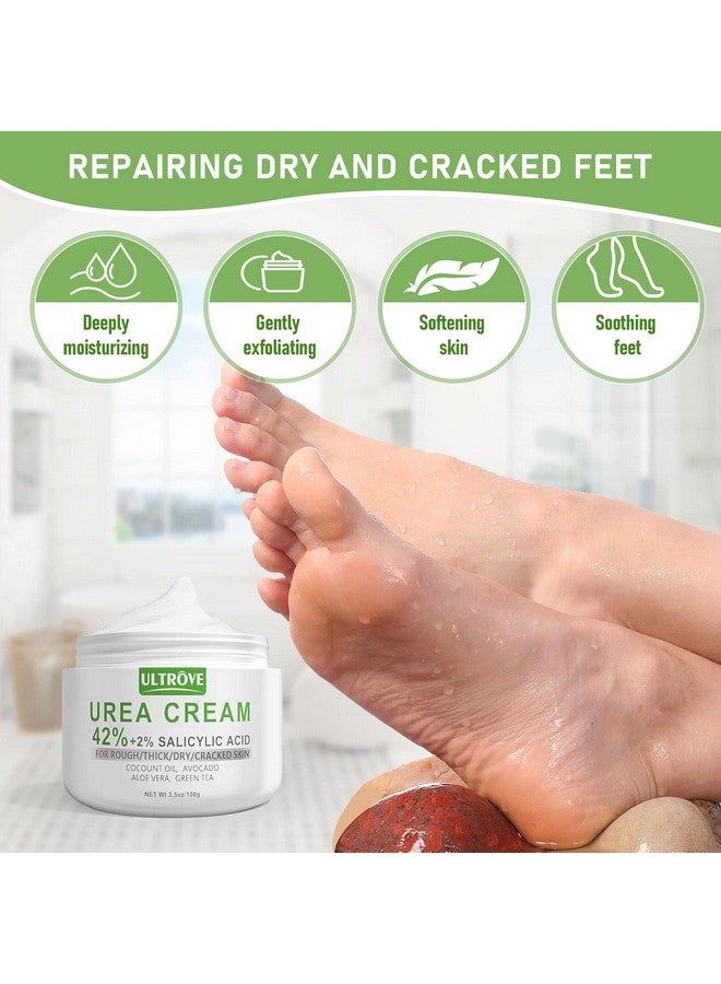 Urea Cream 42% 2% Salicylic Acid Foot Moisturizer Callus & Dead Skin Remover Repairing Foot File 3.5 Oz