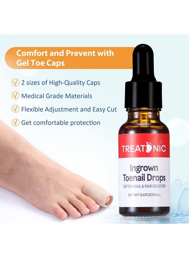 Ingrown Toenail Treatment Ingrown Toenail Pain Reliever And Softener Kit For Easy Trimming With Silicone Gel Toe Caps