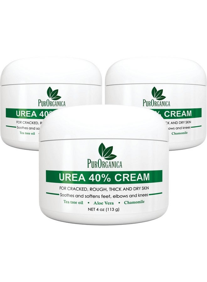 Urea 40% Foot Cream Made In Usa Corn Callus And Dead Skin Remover Moisturizer & Rehydrater For Thick Cracked Rough Dead & Dry Skin For Feet Elbows And Hands Pack Of 3