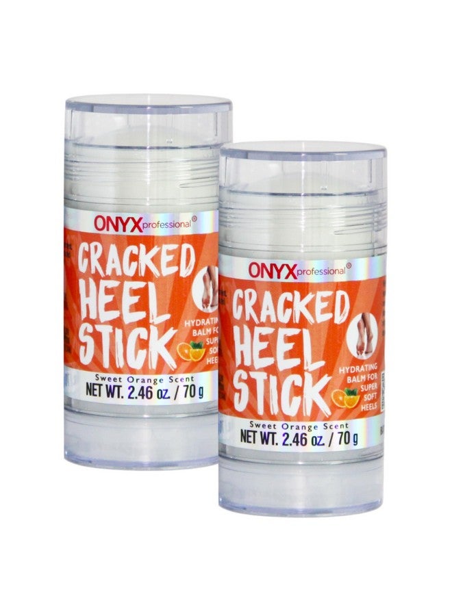 Cracked Heel Repair Balm Stick (2 Pack) Dry Cracked Feet Treatment, Moisturizing Heel Balm Rolls On So No Mess Like Foot Cream Or Foot Lotion, Rescues Cracked Feet, Orange Scent