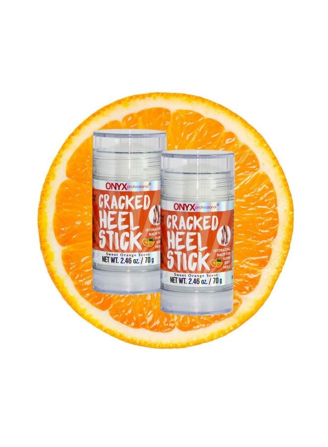 Cracked Heel Repair Balm Stick (2 Pack) Dry Cracked Feet Treatment, Moisturizing Heel Balm Rolls On So No Mess Like Foot Cream Or Foot Lotion, Rescues Cracked Feet, Orange Scent