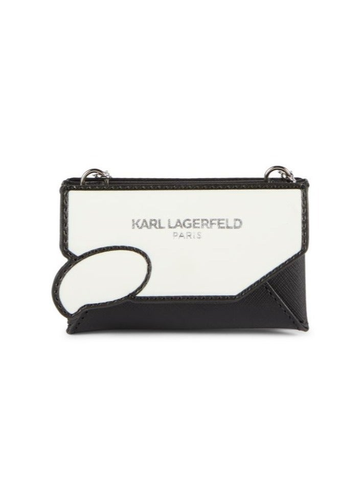 Karl Lagerfeld Faux Leather Cardholder-On Chain