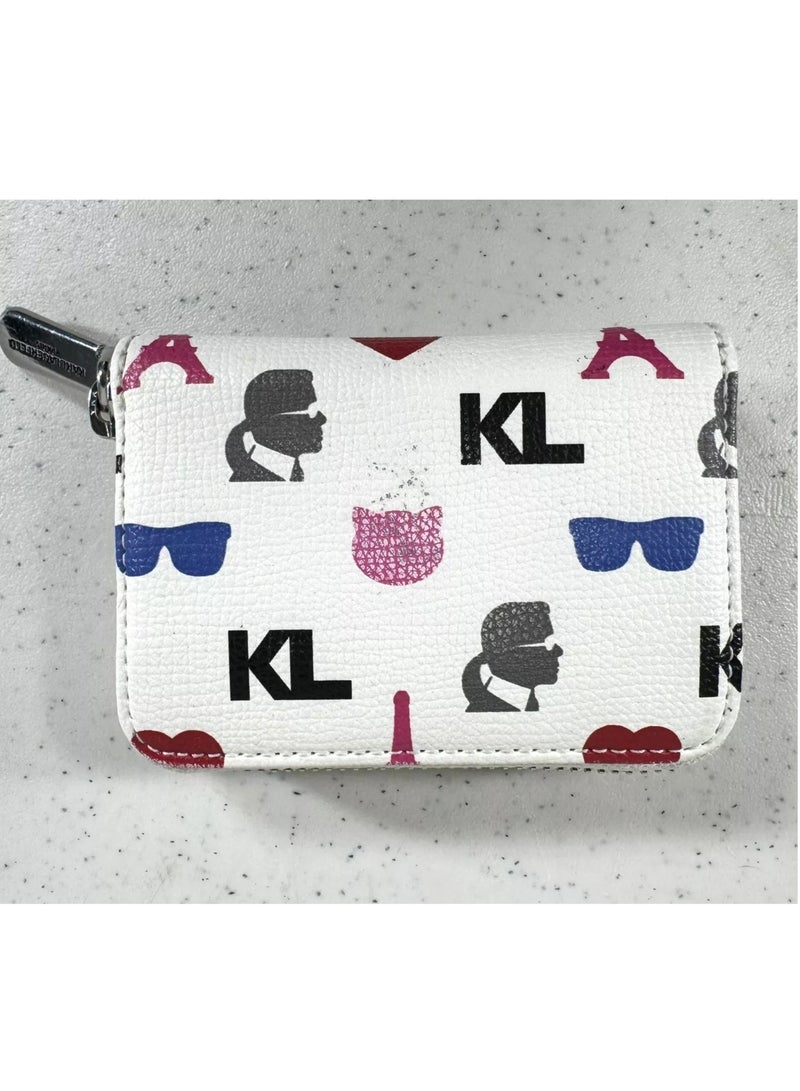 Karl Lagerfeld Paris Logo Faux Leather Card Wallet