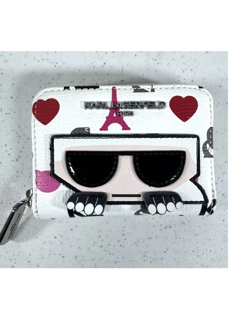 Karl Lagerfeld Paris Logo Faux Leather Card Wallet