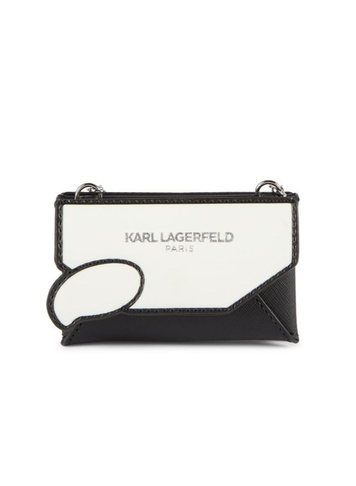 Karl Lagerfeld Faux Leather Cardholder-On Chain