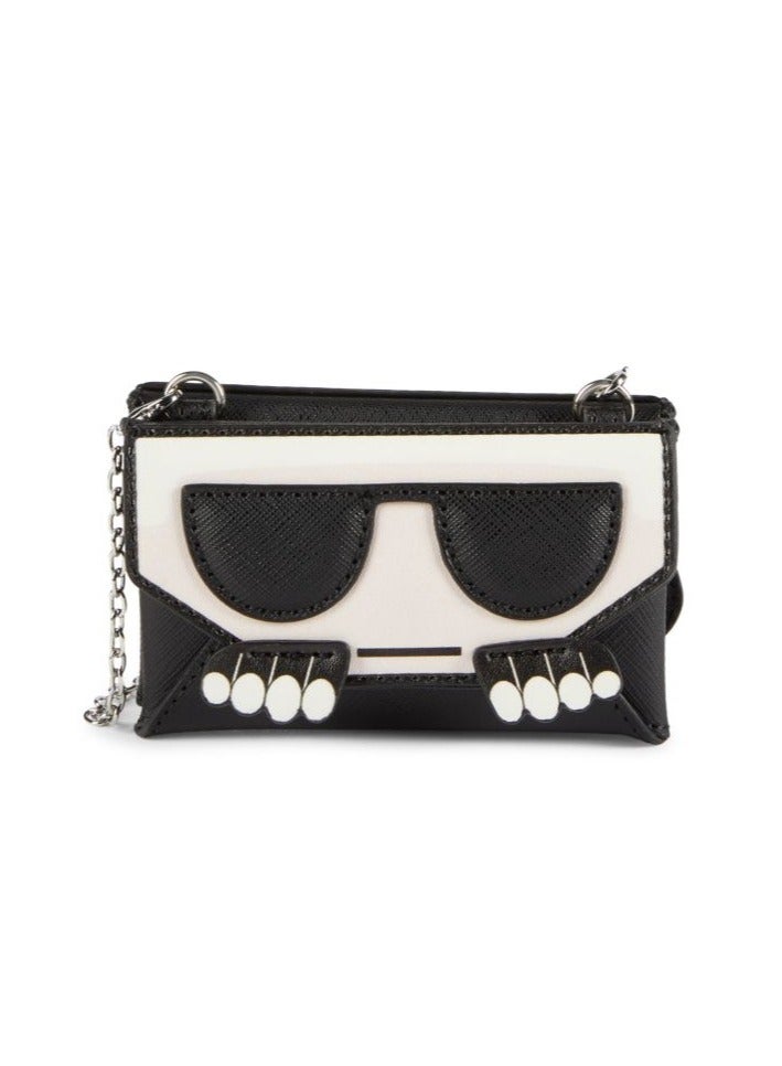 Karl Lagerfeld Faux Leather Cardholder-On Chain