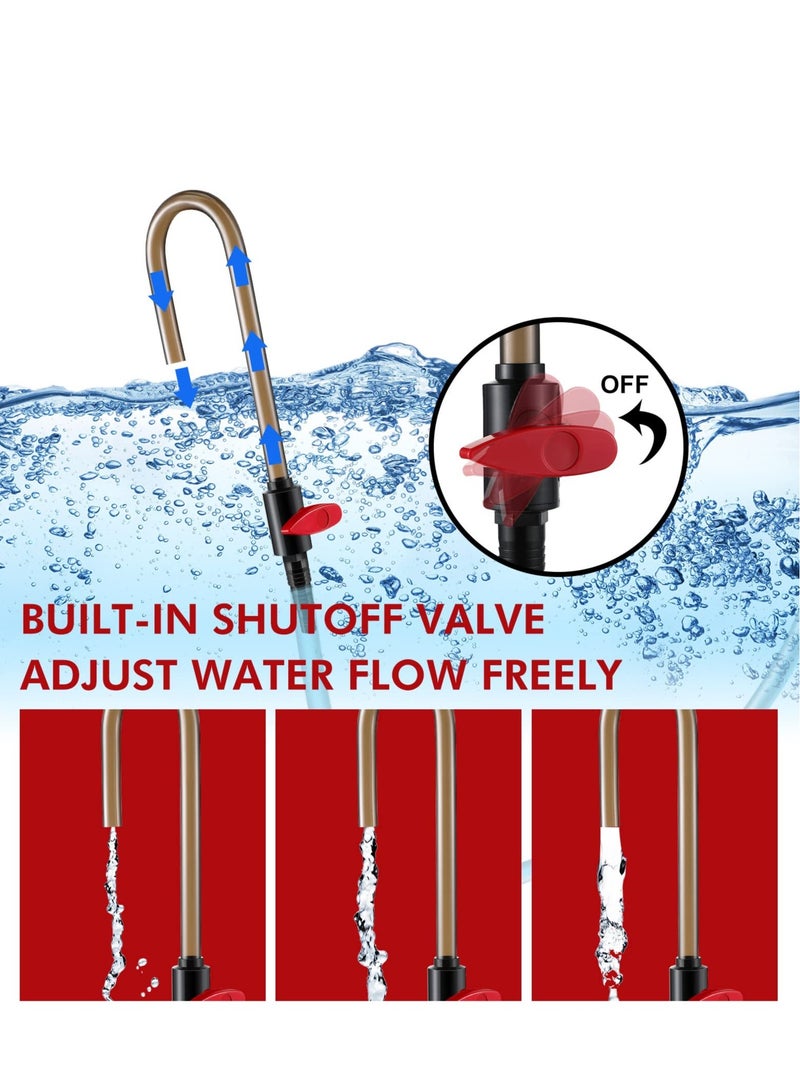 Aquarium Water Changer with Adjustable Flow, Durable PVC, Efficient Fish Tank Filler, Vacuum Hose Compatible (1/2'', 5/8'', 3/4''), Quick Water Replacement Tool for Aquarists