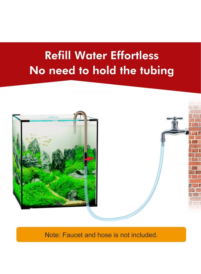 Aquarium Water Changer with Adjustable Flow, Durable PVC, Efficient Fish Tank Filler, Vacuum Hose Compatible (1/2'', 5/8'', 3/4''), Quick Water Replacement Tool for Aquarists