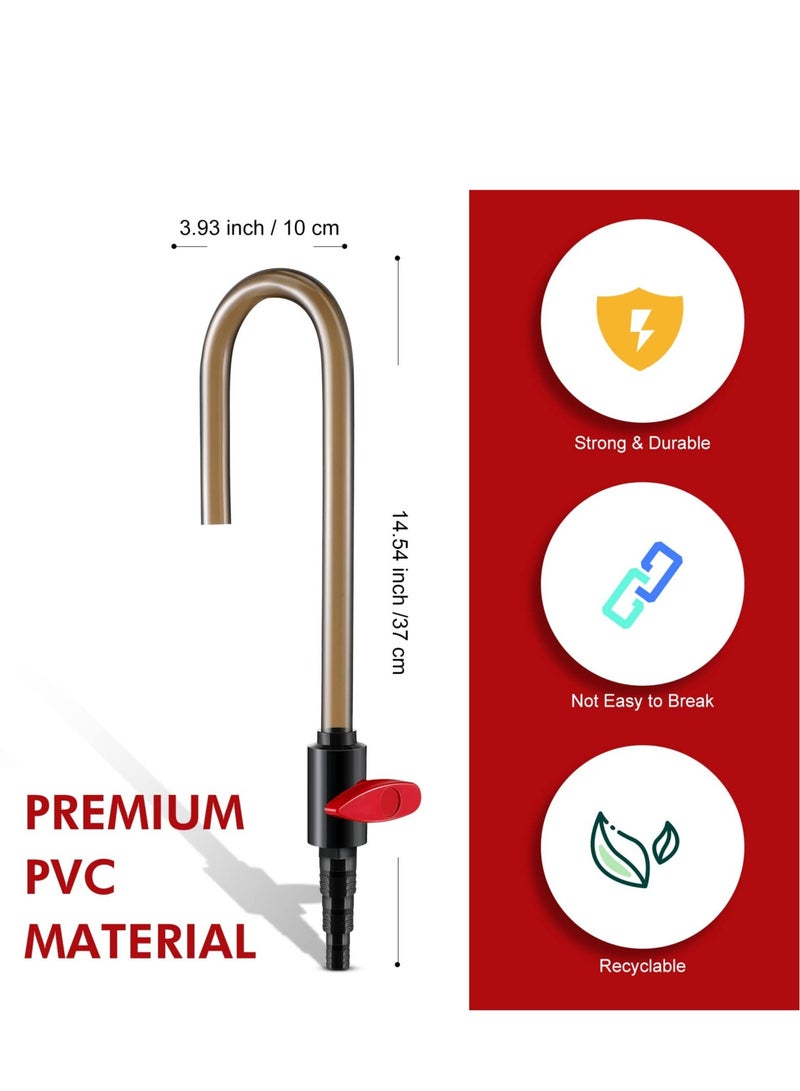 Aquarium Water Changer with Adjustable Flow, Durable PVC, Efficient Fish Tank Filler, Vacuum Hose Compatible (1/2'', 5/8'', 3/4''), Quick Water Replacement Tool for Aquarists