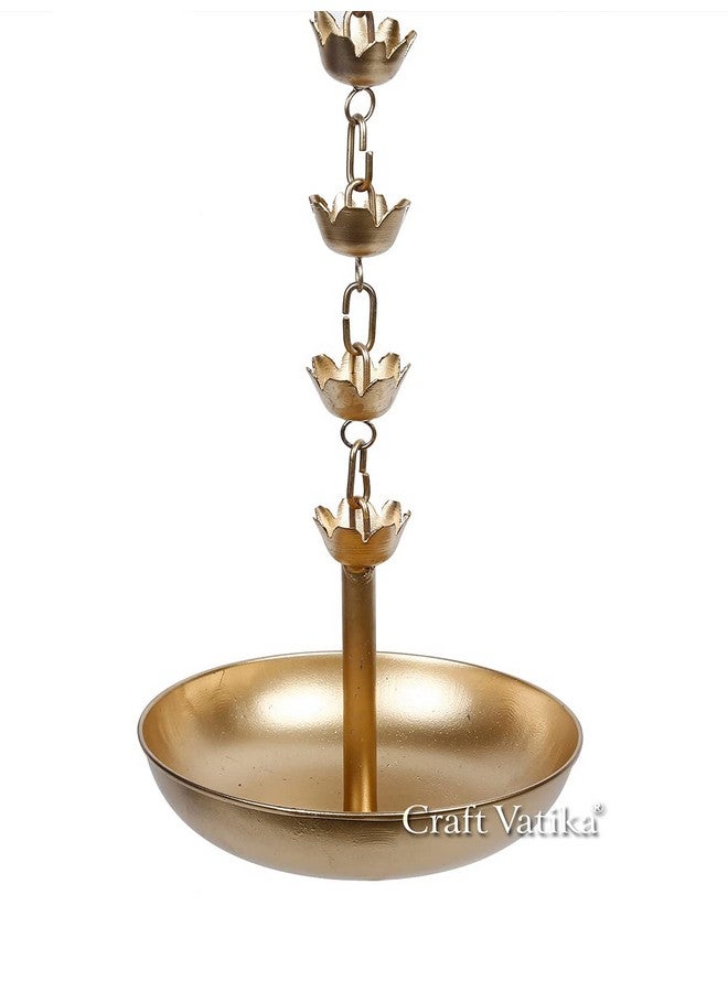 Hanging Urli Bowl Showpiece For Flowers & Floating Candles Decorative Traditional Bowl Home Diwali Decoration Items & Diwali Gifts For Family And Friends Corporate Office Employees.