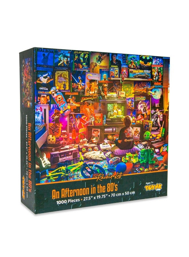 An Afternoon In The 80S Retro 1000 Piece Jigsaw Puzzle By Rachid Lotf Brain Teaser Activity For Kids And Adults 28 X 20 Inches