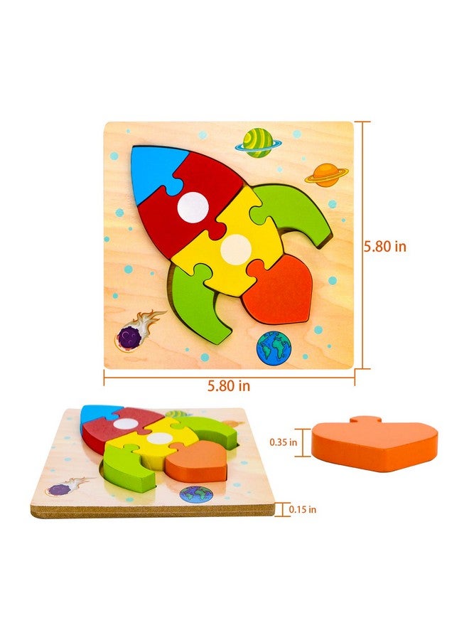 Wooden Vehicle Puzzles For 1 2 3 Years Old Boys Girls Toddler Educational Developmental Toys Gift With 6 Vehicle Baby Montessori Color Shapes Learning Puzzles Great Gift Ideas