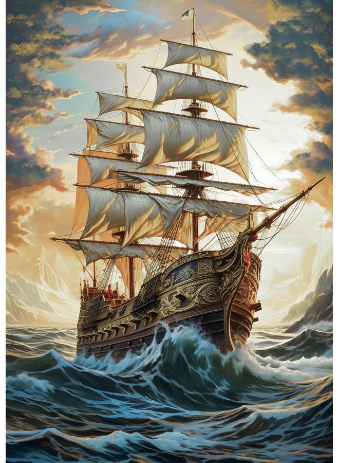 1000 Pieces Puzzles For Adults Jigsaw Puzzles Sailboat To Explore The Sea Challenging Puzzle Large Difficult Puzzles Kids Diy Toys Gift For Home Decor