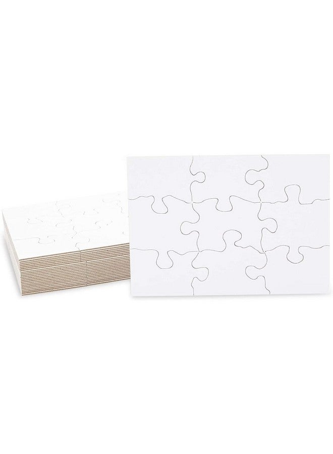 24 Sheets Blank Puzzles To Draw On Bulk 5.5 X 4 Inch Jigsaw Puzzle Pieces For Diy Arts And Crafts Projects